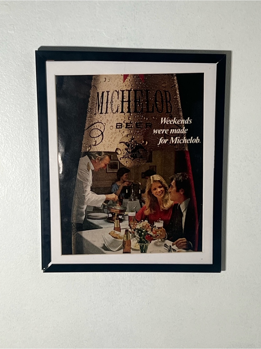 Vintage Michelob Framed Wall Art Advertisement Ad Home Decor Beer